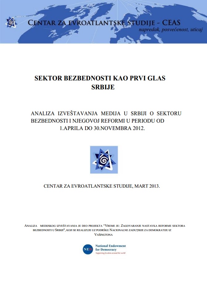 Sektor bezbednosti kao Prvi glas Srbije