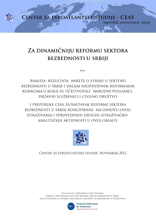 For a More Dynamic Reform of the Security Sector in Serbia