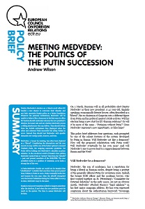 Meeting Medvedev: The Politics of the Putin Succession