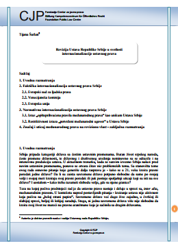 Revision of the Constitution of the Republic of Serbia in the light of the internationalisation of constitutional law