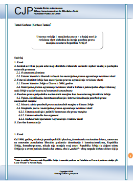 Constitutional Review and Minority Rights - in which merit is the revisionist authority free to change the special rights of minorities in the constitution of the Republic of Serbia?