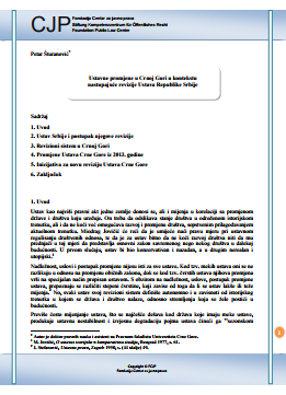 Constitutional changes in Montenegro in the context of the upcoming revision of the Constitution of the Republic of Serbia