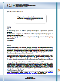 Possibilities of Ombudsman intervention in administrative procedures in the example of the Freedom of Access to Information Act Cover Image