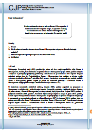 Labor legislation at the level of Bosnia and Herzegovina and working standards of the European Union - Capacity of labor legislation at the level of Bosnia and Herzegovina in the context of negotiations on accession to the European Union Cover Image