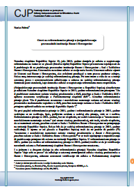 Reflection on the referendum question on (non) supporting judicial institutions of Bosnia and Herzegovina