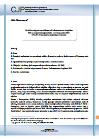 Criminal Responsibility of Members of the Parliamentary Assembly of BiH for Non-Implementation of the Constitutional Court's Decision and ESLJP: Constitutional (non) Justification Cover Image