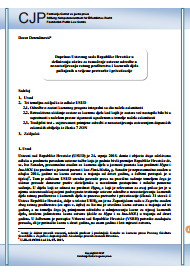 Contribution of the Constitutional Court of the Republic of Croatia in defining the framework for the interpretation of the constitutional provision on the nonobsolescence of war profits and criminal offenses committed at the time of transition and.. Cover Image