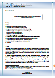 Analysis of the Institute of Minimum Wages in Croatia and other European Union countries