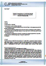 The application of European law in the interpretation of domestic regulations in the period prior to the accession of the Republic of Croatia to the European Union Cover Image