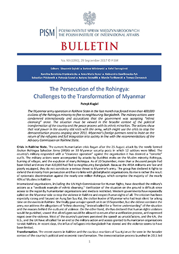The Persecution of the Rohingya: Challenges to the Transformation of Myanmar
