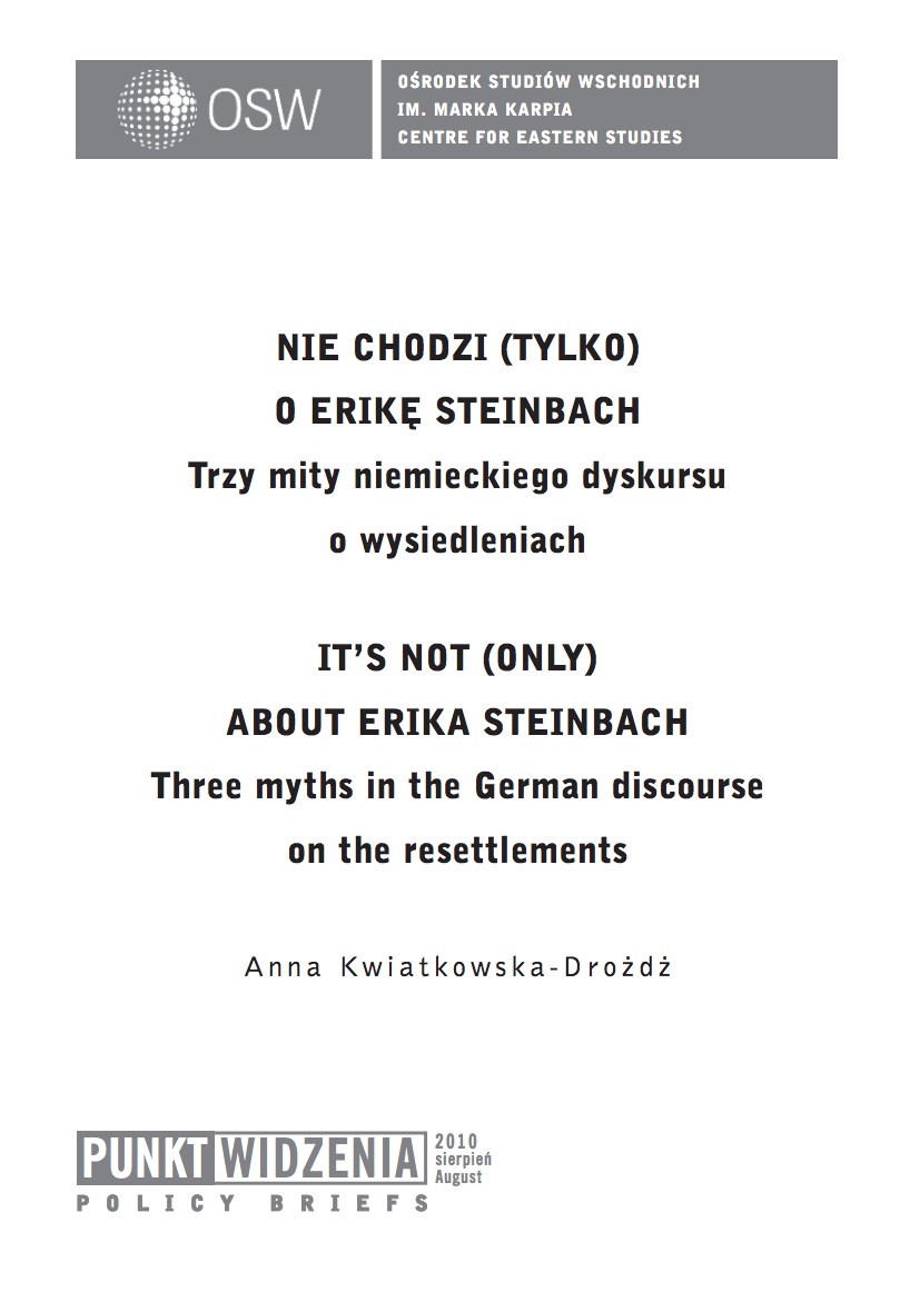 It’s not (only) about Erika Steinbach. Three myths in the German discourse on the resettlements Cover Image