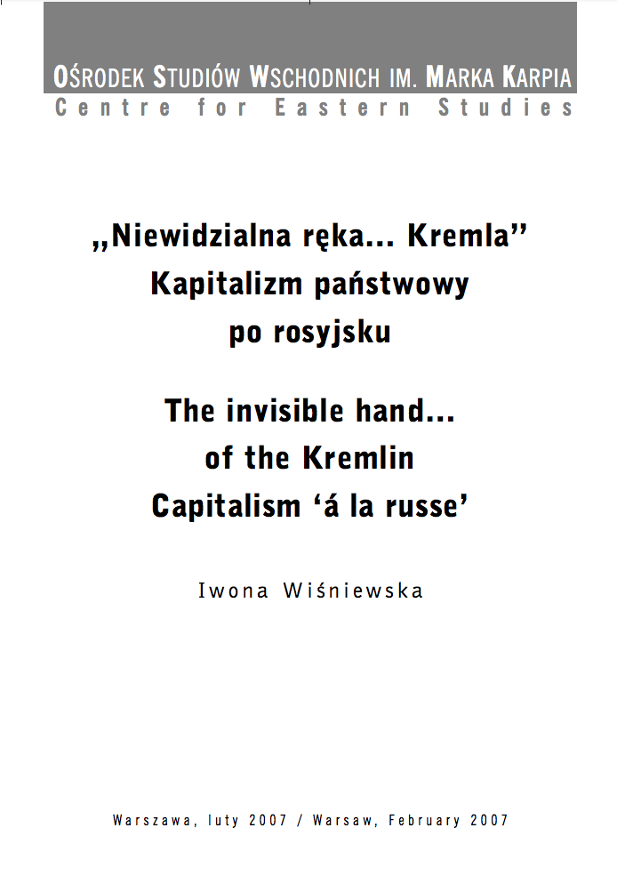 The invisible hand... of the Kremlin. Capitalism 'a la russe' Cover Image