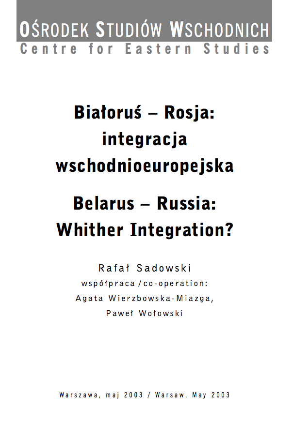 Belarus - Russia: Whither Integration? Cover Image