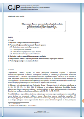 Responsibility of board members of corporations for the damage caused to society and members of society - civil aspects and safeguards