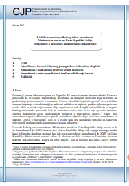 Critical consideration of the Working text of the Constitutional amendemnts presented by the Ministry of Justice; (disordered interpretation of international documents)