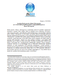 Joint Report of the Justice Network in Bosnia and Herzegovina for the 2nd Universal Periodic Review on Human Rights Situation in Bosnia and Herzegovina