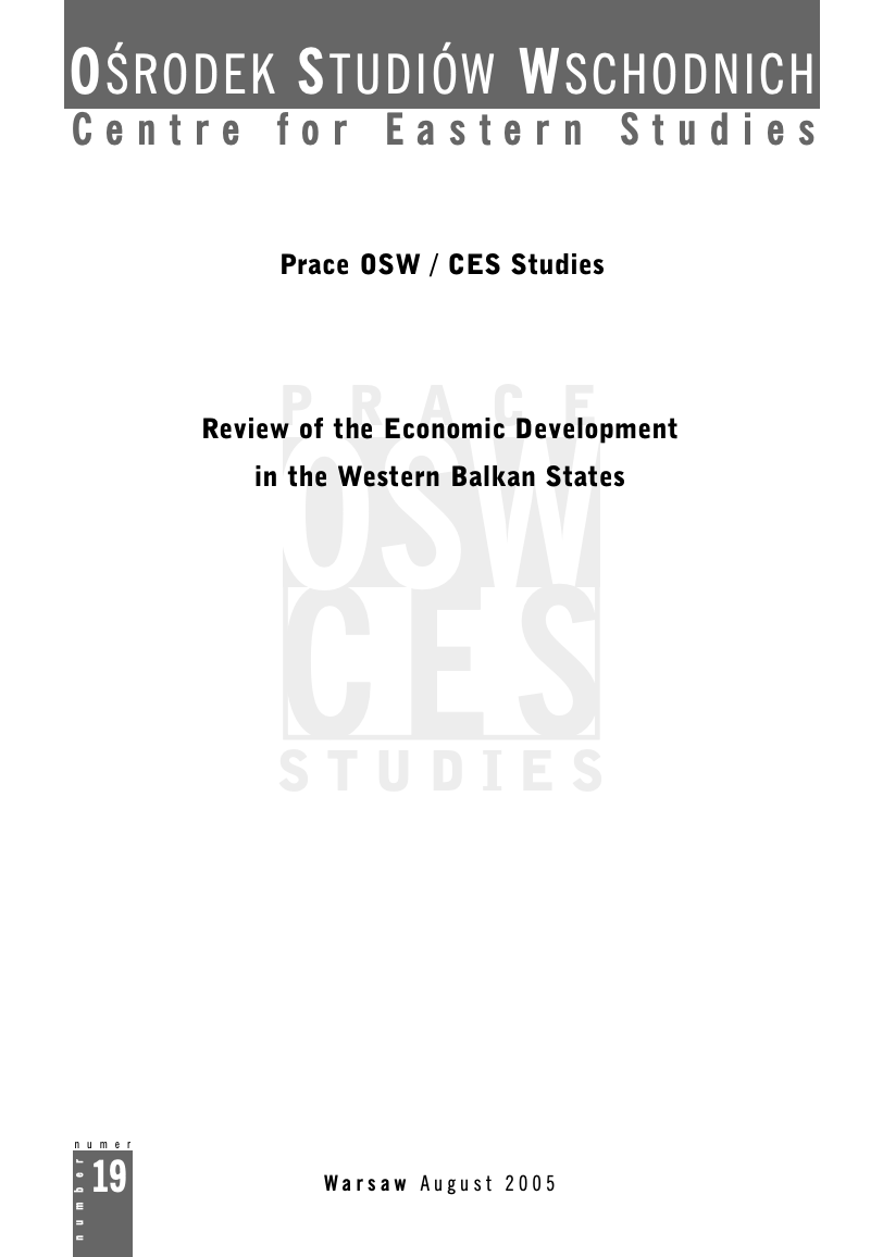 Review of the Economic Development in the Western Balkan States Cover Image