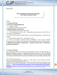 Election of the President of the Central Election Commision of BiH – legal aspects and consequences of the decision Cover Image