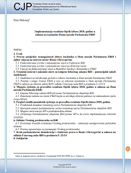 Implementation of the 2018 General Election Results in relation to the FBiH Parliamentary House Members