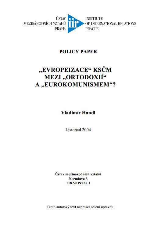 „Evropeizace“ KSČM mezi „Ortodoxií“ a „Eurokomunismem“?