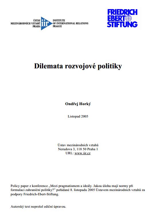 Dilemata rozvojové politiky