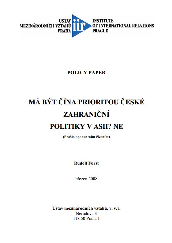 Should China be a priority for Czech foreign policy in Asia? No