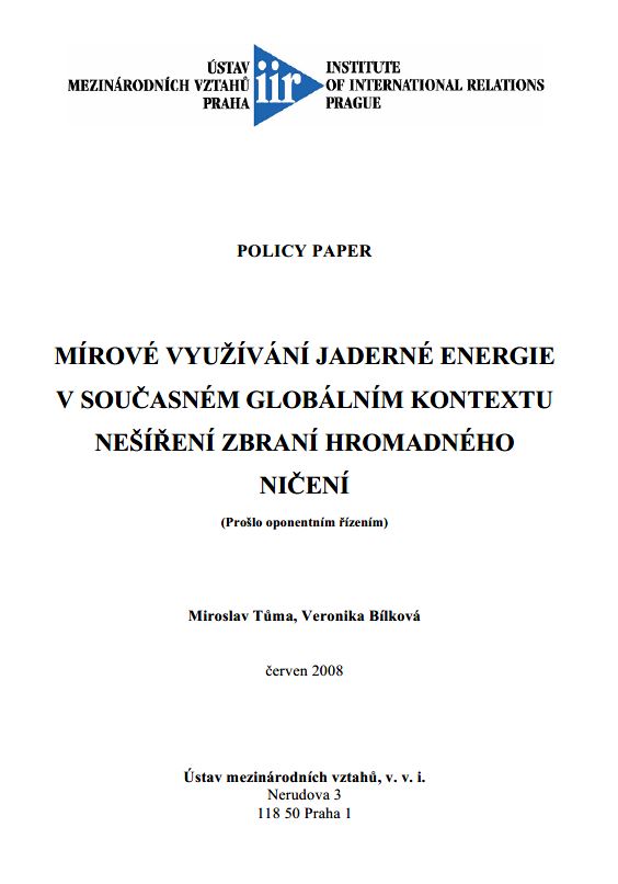 Peaceful use of nuclear energy in the current global context of non-proliferation of weapons of mass destruction Cover Image