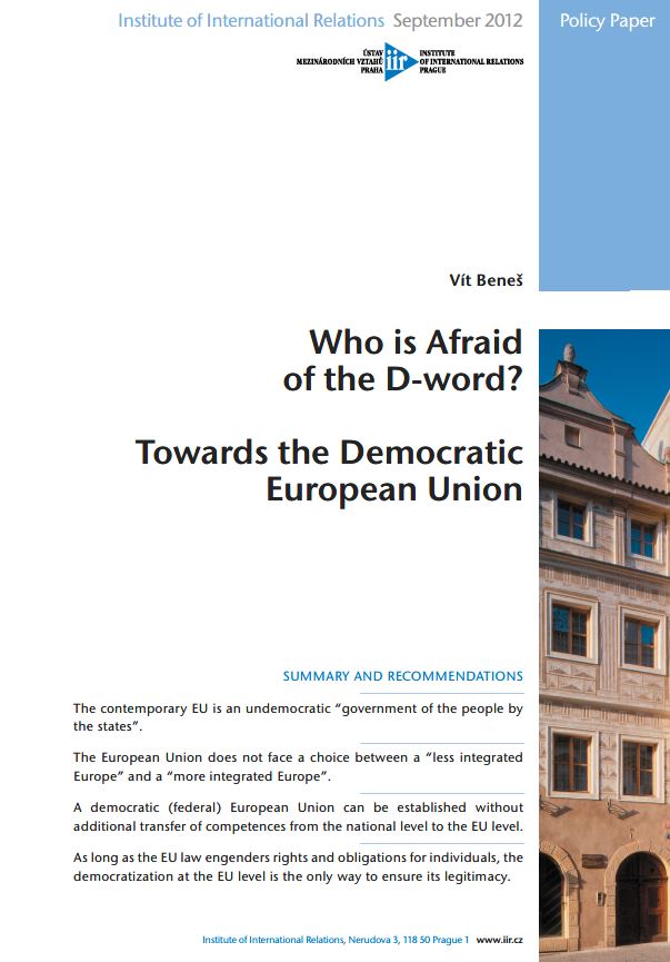 Who is Afraid of the D-word? Towards the Democratic European Union Cover Image