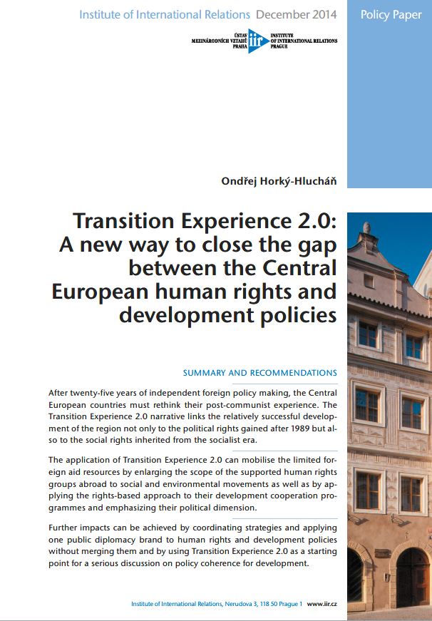 Transition Experience 2.0: A new way to close the gap between the Central European human rights and development policies Cover Image