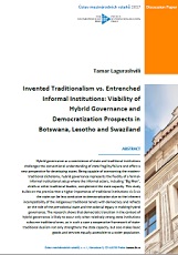 Invented Traditionalism vs. Entrenched Informal Institutions: Viability of Hybrid Governance and Democratization Prospects in Botswana, Lesotho and Swaziland Cover Image