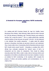A threshold for European aspirations. NATO membership. 2008.