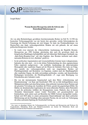 Warum Bosnien-Herzegowina nicht die Schweiz oder Deutschland Südosteuropas ist