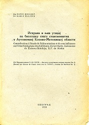 Contribution to the study of Nutrition and its influence on the Biological State of the Inhabitants of the Autonomous Territory of Kosovo and Metohija, R. P. pf Serbia