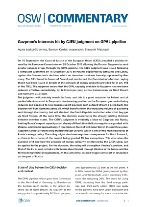 Gazprom’s interests hit by CJEU judgment on OPAL pipeline Cover Image