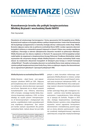 Konsekwencje brexitu dla polityki bezpieczeństwa Wielkiej Brytanii i wschodniej flanki NATO