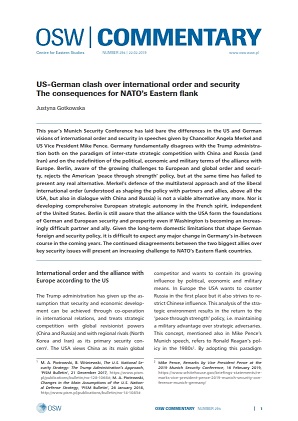US-German clash over international order and security. The consequences for NATO’s Eastern flank