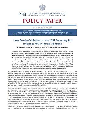 №166: How Russian Violations of the 1997 Founding Act Influence NATO-Russia Relations Cover Image