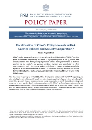№168: Recalibration of China’s Policy towards WANA: Greater Political and Security Cooperation?