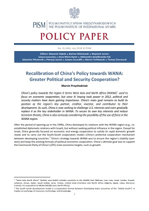 №168: Recalibration of China’s Policy towards WANA: Greater Political and Security Cooperation? Cover Image