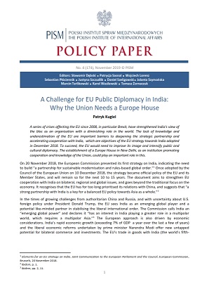 №174: A Challenge for EU Public Diplomacy in India: Why the Union Needs a Europe House Cover Image