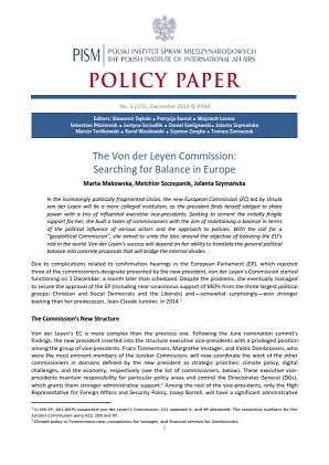 №175: The Von der Leyen Commission: Searching for Balance in Europe Cover Image