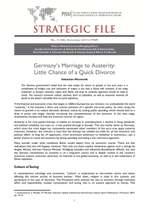 №80: Germany’s Marriage to Austerity: Little Chance of a Quick Divorce