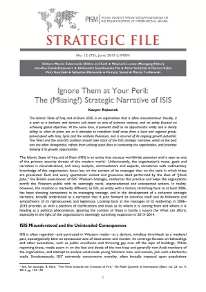 №75: Ignore Them at Your Peril: The (Missing?) Strategic Narrative of ISIS Cover Image