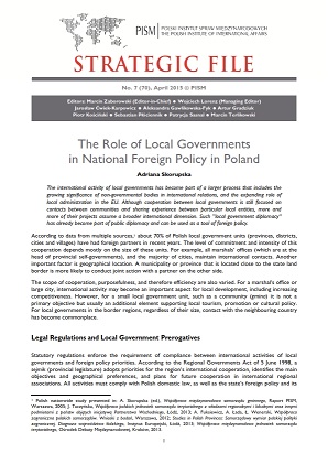 №70: The Role of Local Governments in National Foreign Policy in Poland