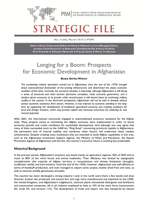 №68: Longing for a Boom: Prospects for Economic Development in Afghanistan Cover Image