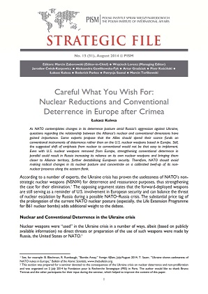 №51: Careful What You Wish For: Nuclear Reductions and Conventional Deterrence in Europe after Crimea Cover Image