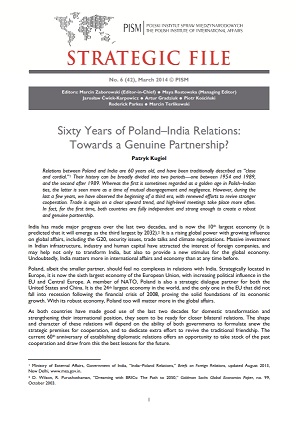 №42: Sixty Years of Poland–India Relations: Towards a Genuine Partnership? Cover Image