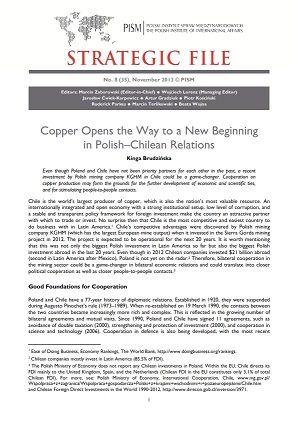 №35: Copper Opens the Way to a New Beginning in Polish–Chilean Relations Cover Image