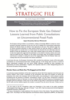 №33: How to Fix the European Shale Gas Debate? Lessons Learned from Public Consultations on Unconventional Fossil Fuels