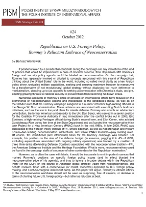 №24: Republicans on U.S. Foreign Policy: Romney’s Reluctant Embrace of Neoconservatism Cover Image